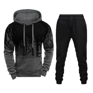 Winter Brand Tracksuit Casual Hoodies For Men Sportswear Two Piece Sets Of Thick Red Sweatshirt + Pants Sport Suit Plus 4XL