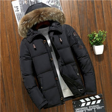 Cargar imagen en el visor de la galería, Marca Rusia chaqueta de invierno para hombre, Parkas de plumón de pato blanco, chaqueta gruesa y cálida para nieve, Parkas para hombre con capucha, abrigo cálido, cortavientos

