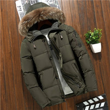 Cargar imagen en el visor de la galería, Marca Rusia chaqueta de invierno para hombre, Parkas de plumón de pato blanco, chaqueta gruesa y cálida para nieve, Parkas para hombre con capucha, abrigo cálido, cortavientos
