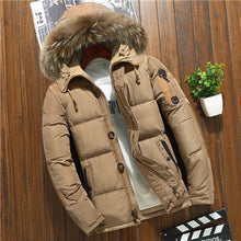 Cargar imagen en el visor de la galería, Marca Rusia chaqueta de invierno para hombre, Parkas de plumón de pato blanco, chaqueta gruesa y cálida para nieve, Parkas para hombre con capucha, abrigo cálido, cortavientos

