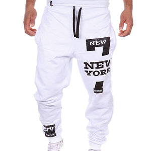 PUIMENTIUA Mens Casual Pants Letter Print Sweatpants 2019 New Male Lace-up Loose Hip Trousers Joggers Track Cotton Pants