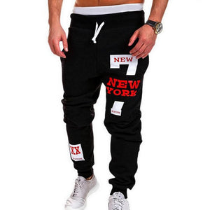 PUIMENTIUA Mens Casual Pants Letter Print Sweatpants 2019 New Male Lace-up Loose Hip Trousers Joggers Track Cotton Pants