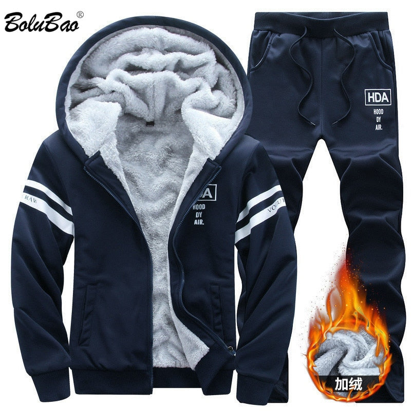 BOLUBAO, nuevos chándales de invierno, conjunto para hombre, sudaderas gruesas con capucha y pantalones, traje de primavera, sudadera, conjunto de ropa deportiva, Sudadera con capucha para hombre, trajes deportivos