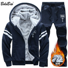 Cargar imagen en el visor de la galería, BOLUBAO, nuevos chándales de invierno, conjunto para hombre, sudaderas gruesas con capucha y pantalones, traje de primavera, sudadera, conjunto de ropa deportiva, Sudadera con capucha para hombre, trajes deportivos
