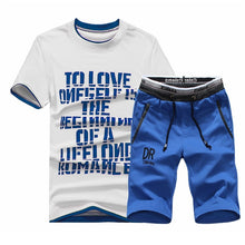 Load image into Gallery viewer, Summer Shorts Set Men Casual Outwear Slim Fit Mens Sweat Suits 2018 Casual T Shirts + Shorts Fashion 2PCS Men Sets
