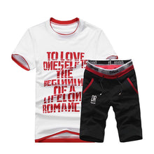 Load image into Gallery viewer, Summer Shorts Set Men Casual Outwear Slim Fit Mens Sweat Suits 2018 Casual T Shirts + Shorts Fashion 2PCS Men Sets

