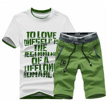Load image into Gallery viewer, Summer Shorts Set Men Casual Outwear Slim Fit Mens Sweat Suits 2018 Casual T Shirts + Shorts Fashion 2PCS Men Sets
