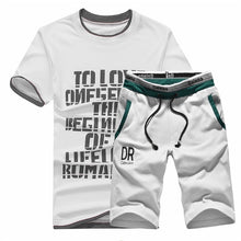 Load image into Gallery viewer, Summer Shorts Set Men Casual Outwear Slim Fit Mens Sweat Suits 2018 Casual T Shirts + Shorts Fashion 2PCS Men Sets
