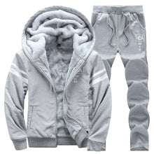Load image into Gallery viewer, Causal Tracksuits Men Set hooded Thicken Fleece Hoodies + Sweatpant 2019 Winter Spring Sweatshirt Sportswear Male Letter Print
