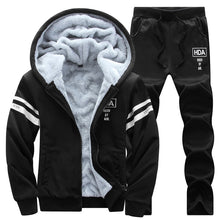 Load image into Gallery viewer, Causal Tracksuits Men Set hooded Thicken Fleece Hoodies + Sweatpant 2019 Winter Spring Sweatshirt Sportswear Male Letter Print
