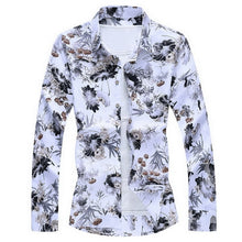 Load image into Gallery viewer, Men&#39;S Fashions 2019 Autumn Spring Clothes Shirt  Long Sleeves  Big Size M-5XL 6XL 7XL Hawaiian Beach Casual Floral Shirt For Man
