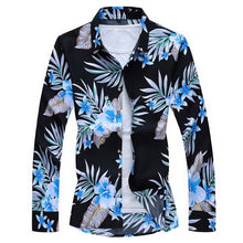Load image into Gallery viewer, Men&#39;S Fashions 2019 Autumn Spring Clothes Shirt  Long Sleeves  Big Size M-5XL 6XL 7XL Hawaiian Beach Casual Floral Shirt For Man

