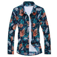 Load image into Gallery viewer, Men&#39;S Fashions 2019 Autumn Spring Clothes Shirt  Long Sleeves  Big Size M-5XL 6XL 7XL Hawaiian Beach Casual Floral Shirt For Man
