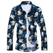 Load image into Gallery viewer, Men&#39;S Fashions 2019 Autumn Spring Clothes Shirt  Long Sleeves  Big Size M-5XL 6XL 7XL Hawaiian Beach Casual Floral Shirt For Man
