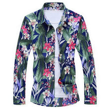 Load image into Gallery viewer, Men&#39;S Fashions 2019 Autumn Spring Clothes Shirt  Long Sleeves  Big Size M-5XL 6XL 7XL Hawaiian Beach Casual Floral Shirt For Man
