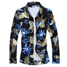 Load image into Gallery viewer, Men&#39;S Fashions 2019 Autumn Spring Clothes Shirt  Long Sleeves  Big Size M-5XL 6XL 7XL Hawaiian Beach Casual Floral Shirt For Man
