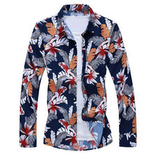 Load image into Gallery viewer, Men&#39;S Fashions 2019 Autumn Spring Clothes Shirt  Long Sleeves  Big Size M-5XL 6XL 7XL Hawaiian Beach Casual Floral Shirt For Man
