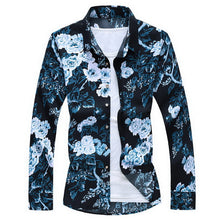 Load image into Gallery viewer, Men&#39;S Fashions 2019 Autumn Spring Clothes Shirt  Long Sleeves  Big Size M-5XL 6XL 7XL Hawaiian Beach Casual Floral Shirt For Man
