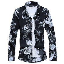 Load image into Gallery viewer, Men&#39;S Fashions 2019 Autumn Spring Clothes Shirt  Long Sleeves  Big Size M-5XL 6XL 7XL Hawaiian Beach Casual Floral Shirt For Man
