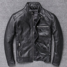 Load image into Gallery viewer, Genuine Leather Jacket Men Clothes 2019 Cowhide Coat Motorcycle Real Cow Leather Jackets Spring Autumn Coats 094Hei KJ3192
