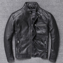 Load image into Gallery viewer, Genuine Leather Jacket Men Clothes 2019 Cowhide Coat Motorcycle Real Cow Leather Jackets Spring Autumn Coats 094Hei KJ3192
