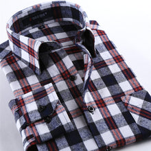Cargar imagen en el visor de la galería, BOLUBAO, camisas informales de marca de calidad para hombre, Tops de otoño e invierno, nueva camisa a cuadros de algodón para hombre, camisa cómoda y cálida de manga larga para hombre
