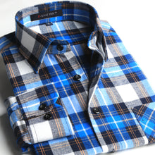 Cargar imagen en el visor de la galería, BOLUBAO, camisas informales de marca de calidad para hombre, Tops de otoño e invierno, nueva camisa a cuadros de algodón para hombre, camisa cómoda y cálida de manga larga para hombre
