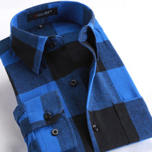 Cargar imagen en el visor de la galería, BOLUBAO, camisas informales de marca de calidad para hombre, Tops de otoño e invierno, nueva camisa a cuadros de algodón para hombre, camisa cómoda y cálida de manga larga para hombre
