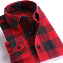 Cargar imagen en el visor de la galería, BOLUBAO, camisas informales de marca de calidad para hombre, Tops de otoño e invierno, nueva camisa a cuadros de algodón para hombre, camisa cómoda y cálida de manga larga para hombre
