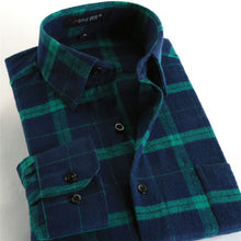 Cargar imagen en el visor de la galería, BOLUBAO, camisas informales de marca de calidad para hombre, Tops de otoño e invierno, nueva camisa a cuadros de algodón para hombre, camisa cómoda y cálida de manga larga para hombre
