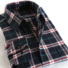 Cargar imagen en el visor de la galería, BOLUBAO, camisas informales de marca de calidad para hombre, Tops de otoño e invierno, nueva camisa a cuadros de algodón para hombre, camisa cómoda y cálida de manga larga para hombre
