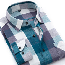 Cargar imagen en el visor de la galería, BOLUBAO, camisas informales de marca de calidad para hombre, Tops de otoño e invierno, nueva camisa a cuadros de algodón para hombre, camisa cómoda y cálida de manga larga para hombre
