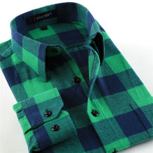 Cargar imagen en el visor de la galería, BOLUBAO, camisas informales de marca de calidad para hombre, Tops de otoño e invierno, nueva camisa a cuadros de algodón para hombre, camisa cómoda y cálida de manga larga para hombre
