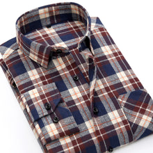 Cargar imagen en el visor de la galería, BOLUBAO, camisas informales de marca de calidad para hombre, Tops de otoño e invierno, nueva camisa a cuadros de algodón para hombre, camisa cómoda y cálida de manga larga para hombre

