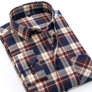 BOLUBAO, camisas informales de marca de calidad para hombre, Tops de otoño e invierno, nueva camisa a cuadros de algodón para hombre, camisa cómoda y cálida de manga larga para hombre