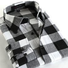 Cargar imagen en el visor de la galería, BOLUBAO, camisas informales de marca de calidad para hombre, Tops de otoño e invierno, nueva camisa a cuadros de algodón para hombre, camisa cómoda y cálida de manga larga para hombre
