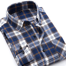 Cargar imagen en el visor de la galería, BOLUBAO, camisas informales de marca de calidad para hombre, Tops de otoño e invierno, nueva camisa a cuadros de algodón para hombre, camisa cómoda y cálida de manga larga para hombre
