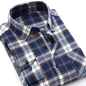 BOLUBAO, camisas informales de marca de calidad para hombre, Tops de otoño e invierno, nueva camisa a cuadros de algodón para hombre, camisa cómoda y cálida de manga larga para hombre