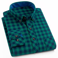 Cargar imagen en el visor de la galería, BOLUBAO, camisas informales de marca de calidad para hombre, Tops de otoño e invierno, nueva camisa a cuadros de algodón para hombre, camisa cómoda y cálida de manga larga para hombre
