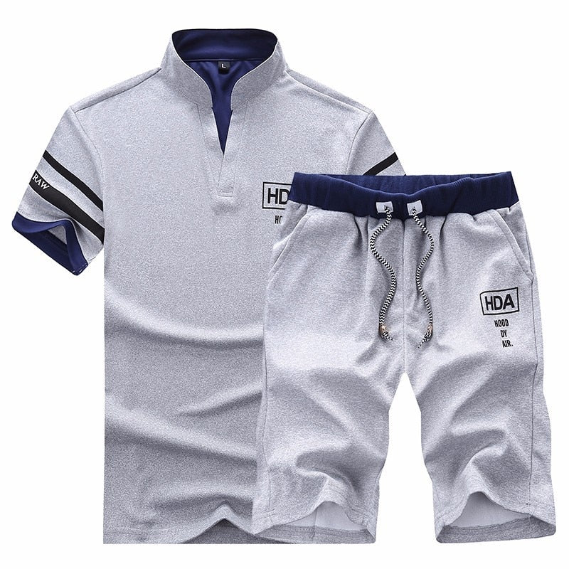 BOLUBAO conjuntos para hombre a estrenar 2019, chándal de verano para hombre, ropa para hombre de manga corta + Pantalones cortos, conjunto estampado de 2 piezas para hombre