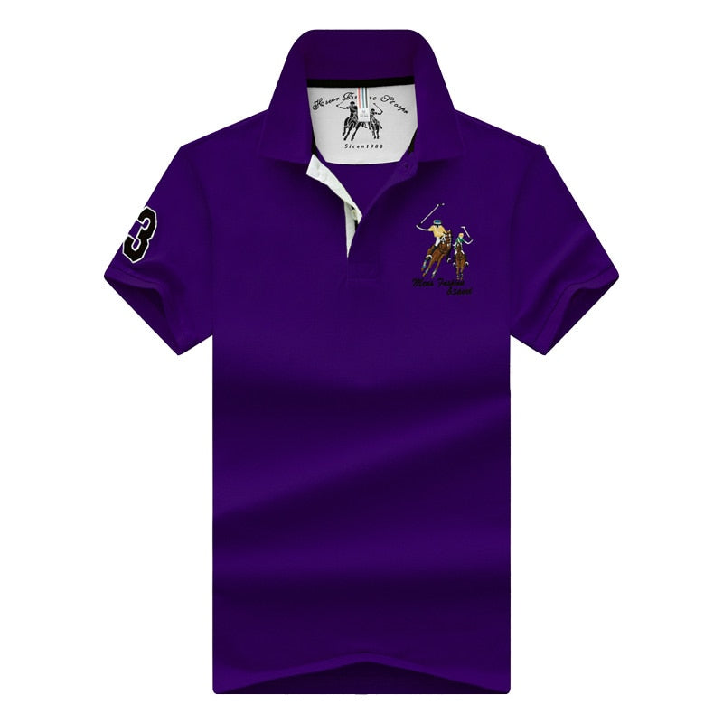 new Tops&Tees Men's Polo shirts Business men brands Polo Shirts 3D embroidery mens Breathable gym polo shirt