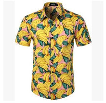 Cargar imagen en el visor de la galería, Camisa hawaiana de playa para hombre de 5 estilos, camisas con estampado de frutas florales, Tops, pantalón corto informal de manga, vacaciones de verano, moda de talla grande
