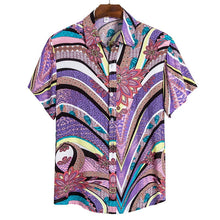 Load image into Gallery viewer, MONERFFI 2020 Quality Harajuku Beach Shirt Men Short Sleeve Hawaiian Shirt Casual Summer Floral Print Men Blouse Loose Surfing
