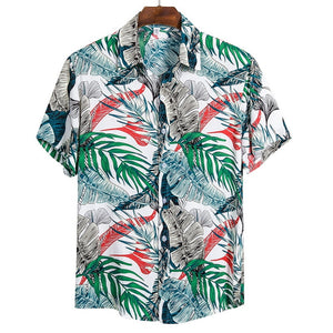 MONERFFI 2020 Quality Harajuku Beach Shirt Men Short Sleeve Hawaiian Shirt Casual Summer Floral Print Men Blouse Loose Surfing