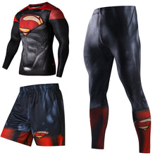 Load image into Gallery viewer, Superhero Compression Tracksuits Men&#39;s Sport Suit Quick Dry Running sets Clothes Sports Joggers Training Gym Fitness Man Set
