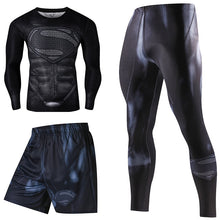 Load image into Gallery viewer, Superhero Compression Tracksuits Men&#39;s Sport Suit Quick Dry Running sets Clothes Sports Joggers Training Gym Fitness Man Set
