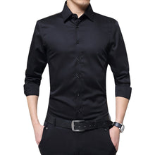 Load image into Gallery viewer, Men Long Sleeve shirt Slim Fit Solid Business for Formal Shirts Autumn men shirt white shirt
