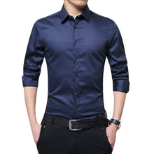 Load image into Gallery viewer, Men Long Sleeve shirt Slim Fit Solid Business for Formal Shirts Autumn men shirt white shirt
