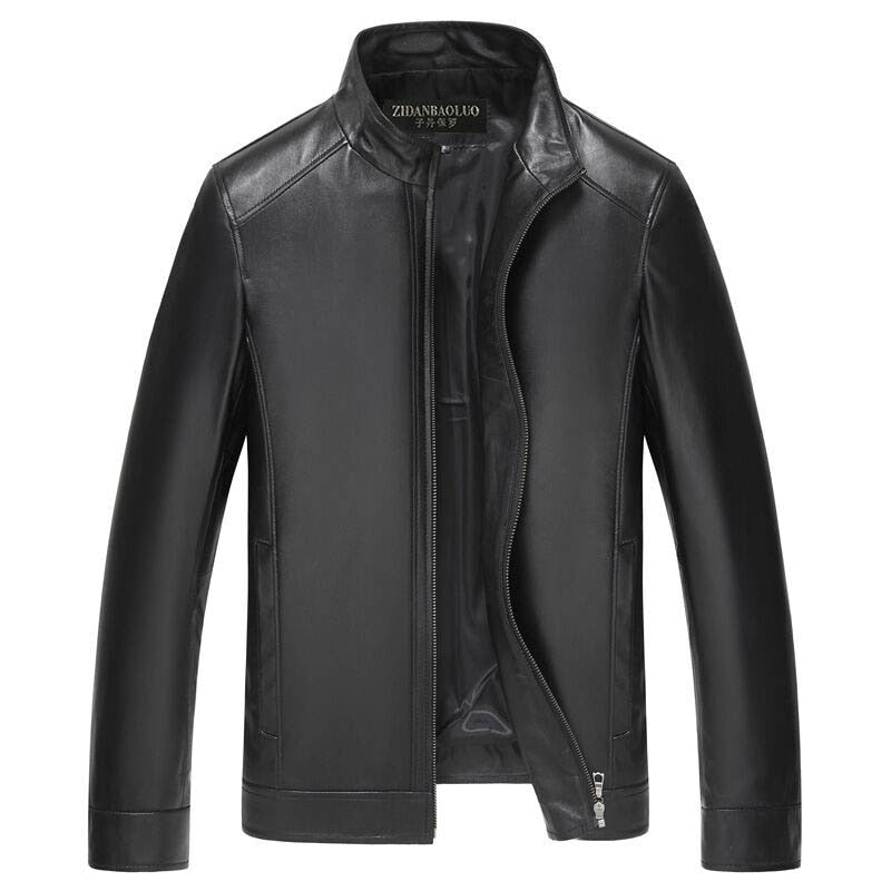 DIHOPE chaquetas de invierno de cuero genuino para hombre, abrigo de piel de oveja de 100% Real de marca, chaqueta de cuero genuino para hombre