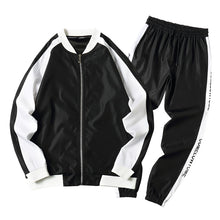 Load image into Gallery viewer, Spring New Men Casual Sets Zipper Patchwork Tracksuits 2020 Mens Hip Hop Streetwear Sporting Suit Male Jacket+Pants Loose Sets

